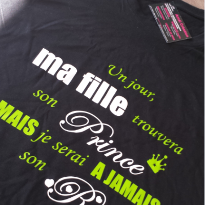 Tee shirt MC homme - un jour ma fille trouvera son prince mais je serai à jamais son roi