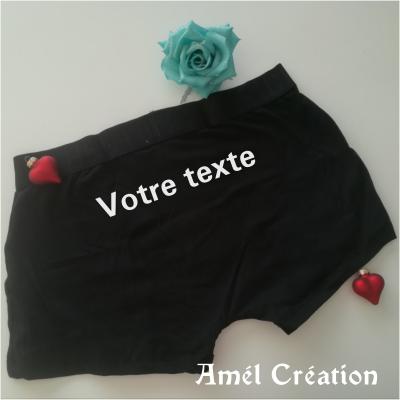 Boxer noir à personnaliser